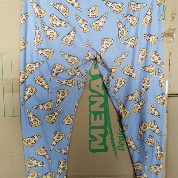 Blue Pizza Print Leggings - Picture 1 of 2